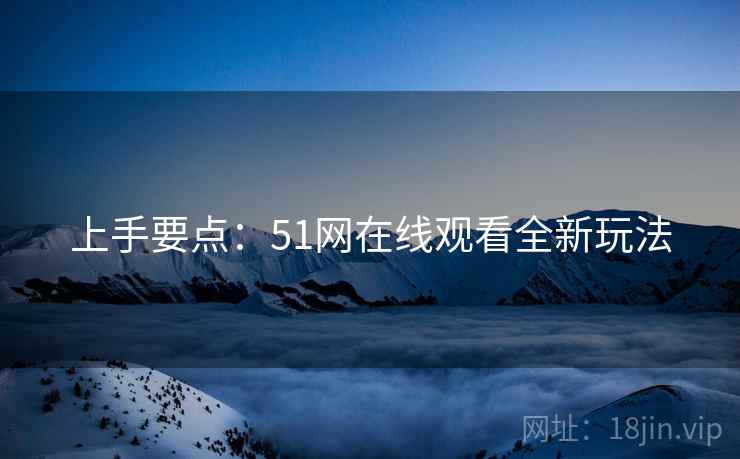 上手要点：51网在线观看全新玩法